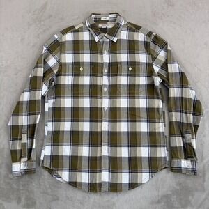 Wallace &‎ Barnes Flannel Shirt in Green Plaid Men Medium Classic Fit J6096 NWOT